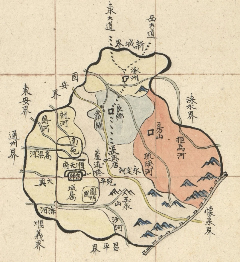 Detail of the Western Circuit's administrative divisions, roads, and rivers