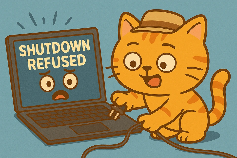 Illustration of unplugging a computer