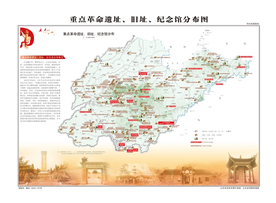 Distribution of key revolutionary historical sites and memorial museums in Shandong Province