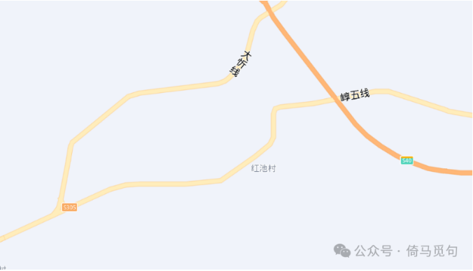 红池村及周边道路位置图