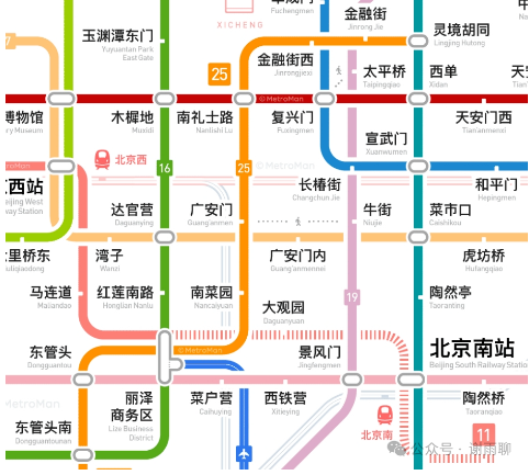 丽金线与北京城区其他地铁线路规划图