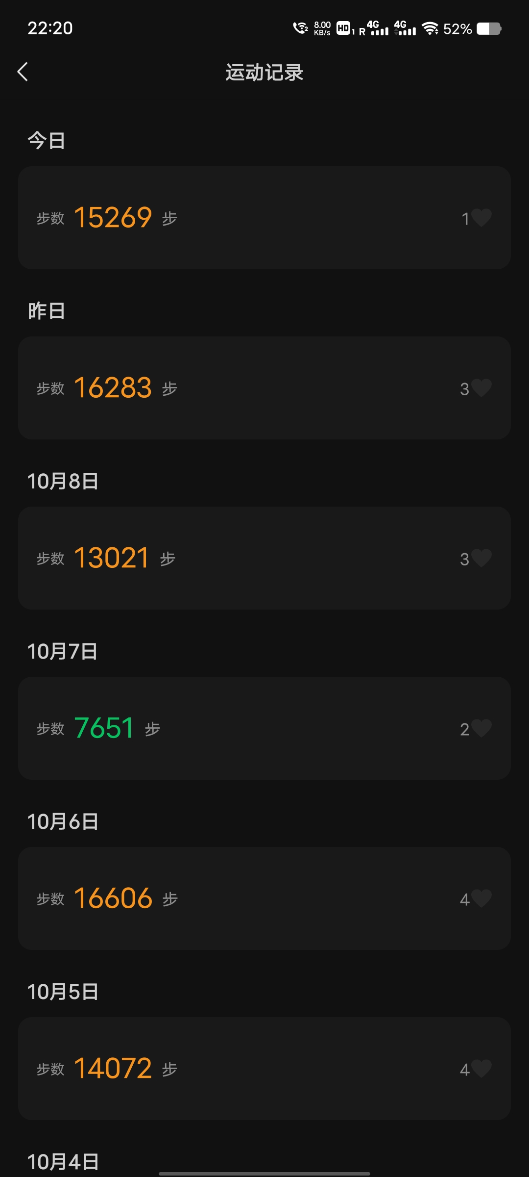 我的微信运动步数记录